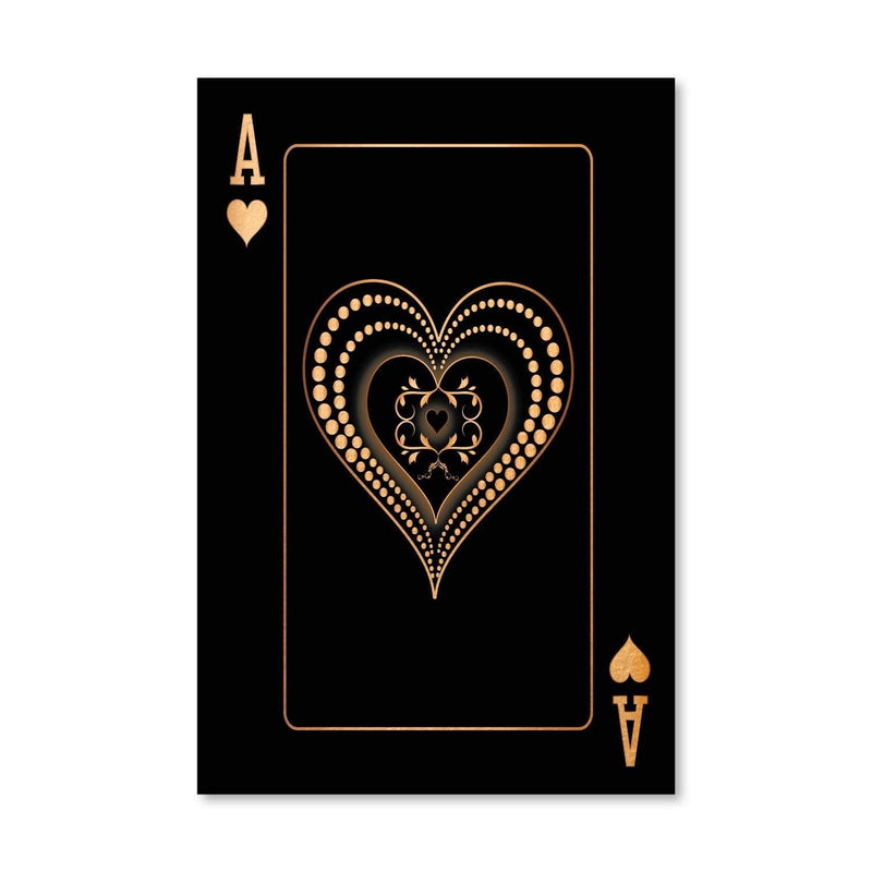 Ace of Hearts - Gold Canvas