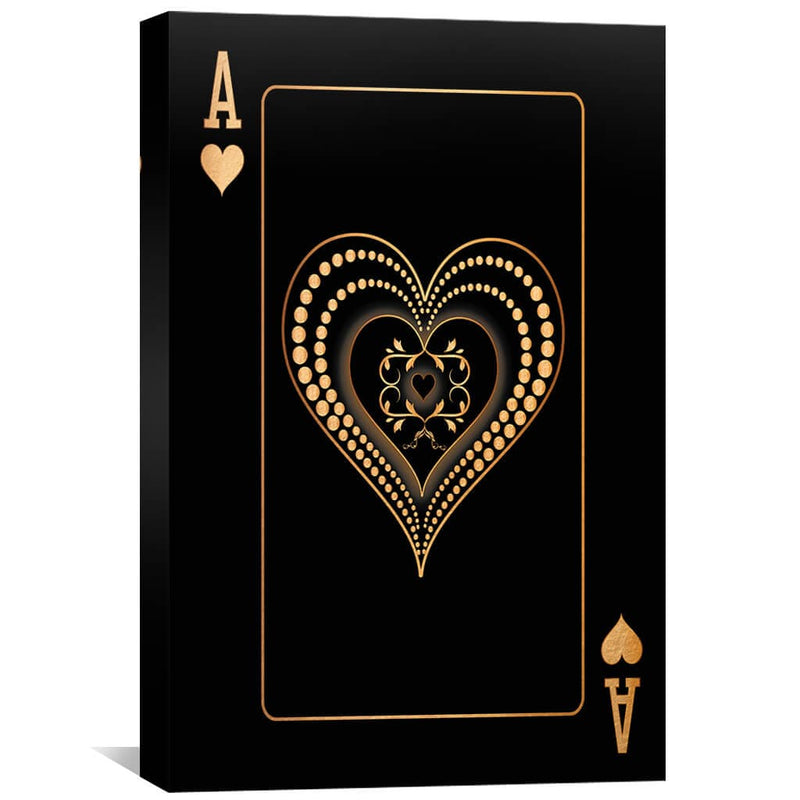 Ace of Hearts - Gold Canvas