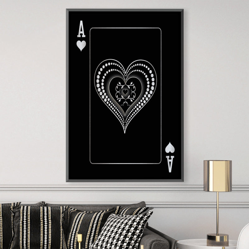 Ace of Hearts - Silver Canvas