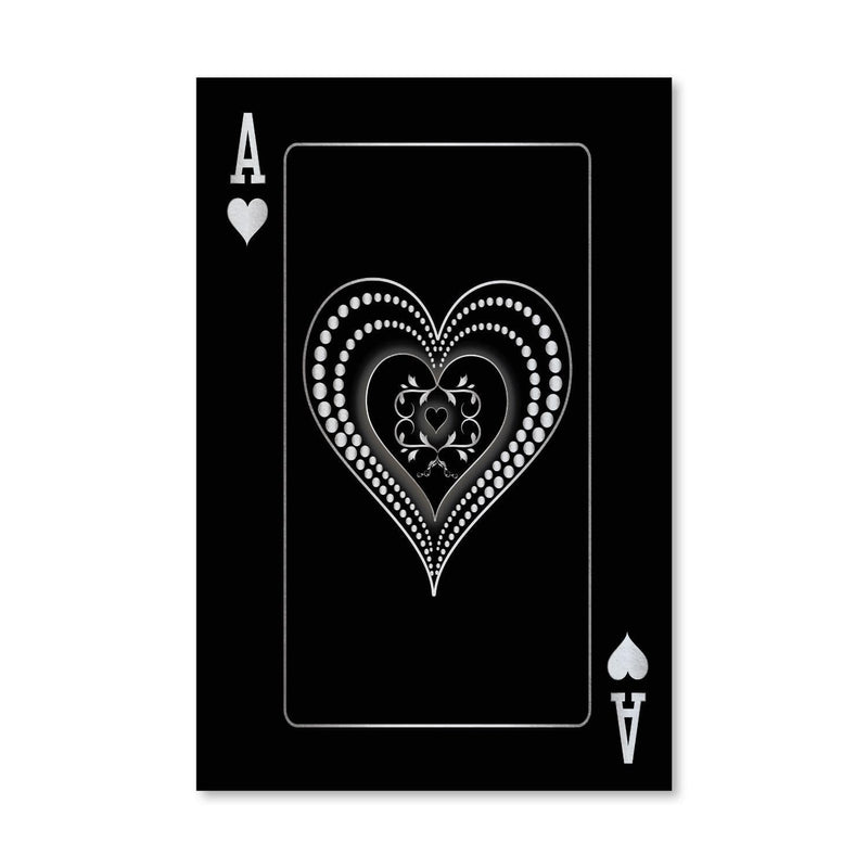 Ace of Hearts - Silver Canvas