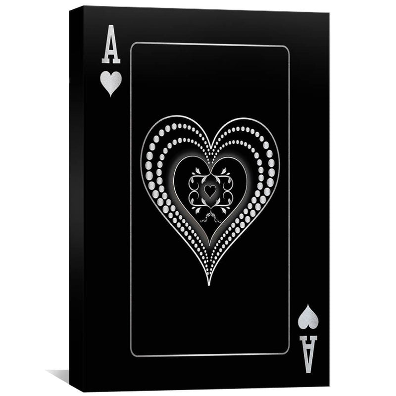 Ace of Hearts - Silver Canvas