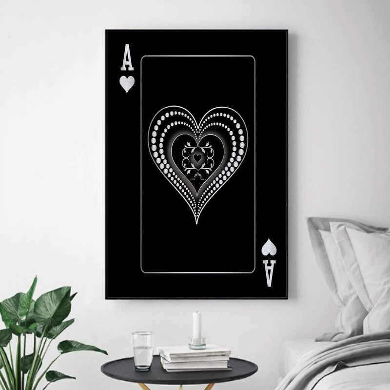 Ace of Hearts - Silver Canvas