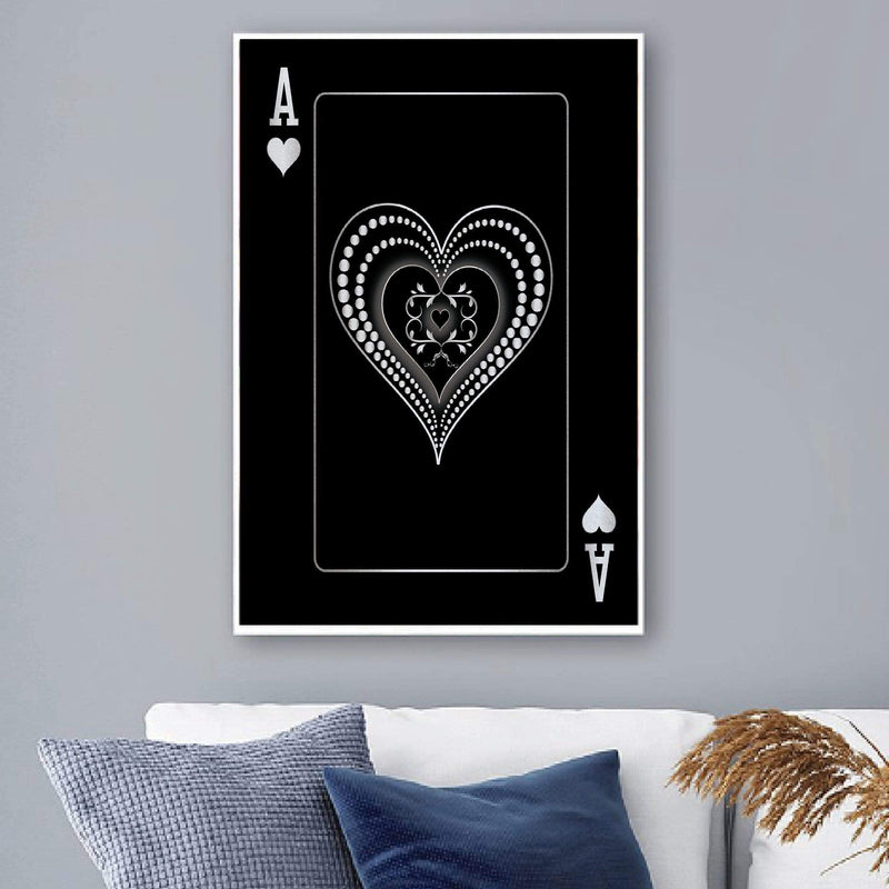 Ace of Hearts - Silver Canvas