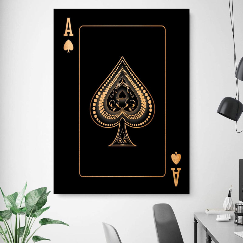 Ace of Spades - Gold Canvas