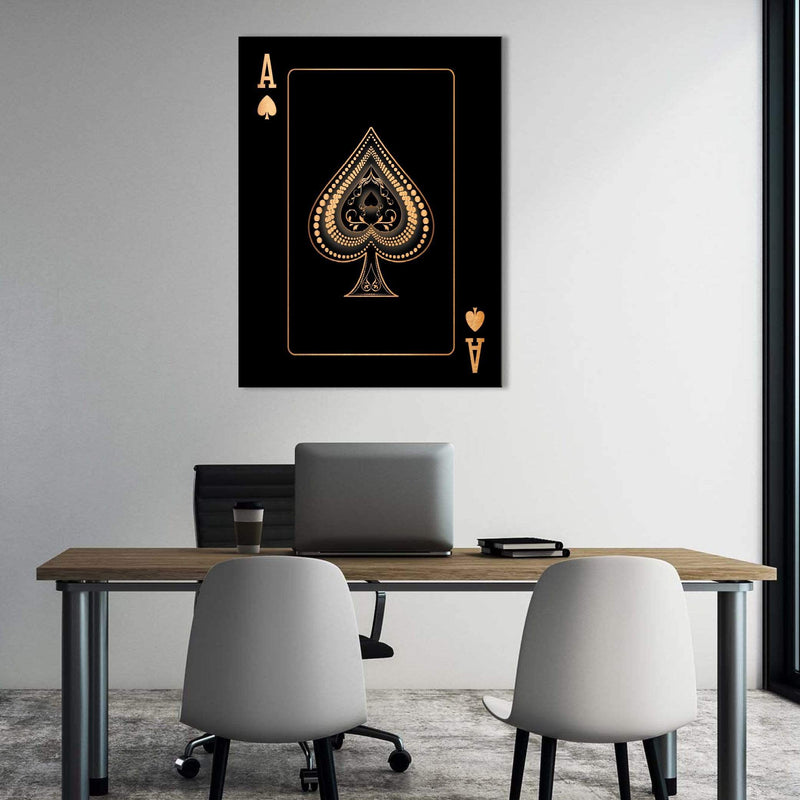 Ace of Spades - Gold Canvas