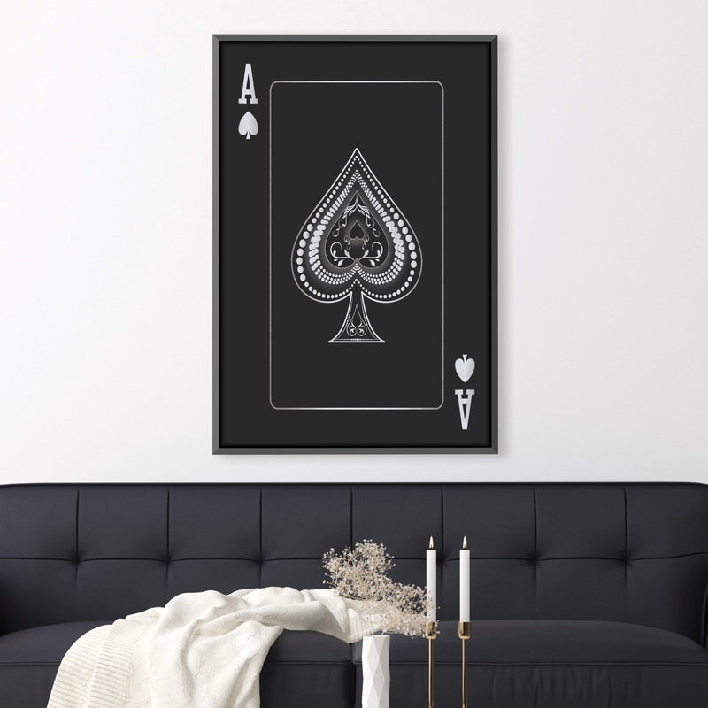 Ace of Spades - Silver Canvas