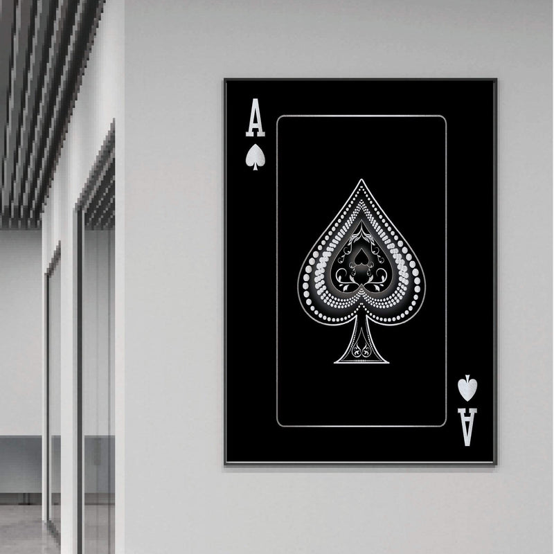 Ace of Spades - Silver Canvas