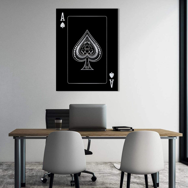 Ace of Spades - Silver Canvas