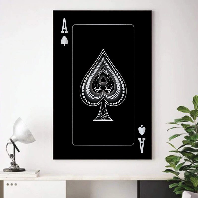 Ace of Spades - Silver Canvas