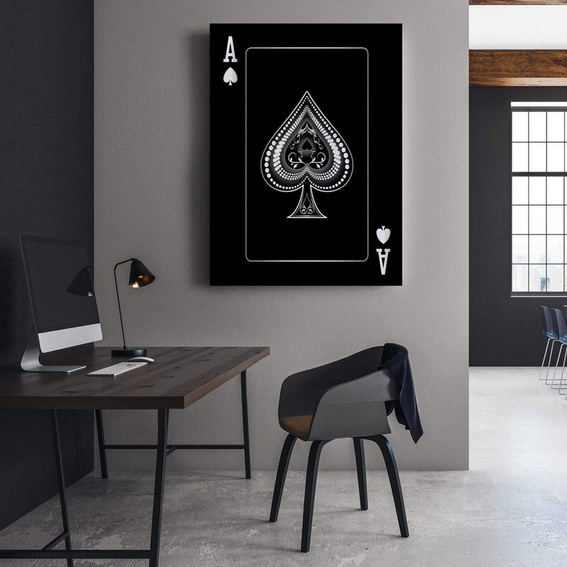 Ace of Spades - Silver Canvas