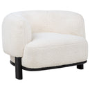 Lawler Upholstered Barrel Back Accent Chair Ivory and Black by Unique Piece Furniture