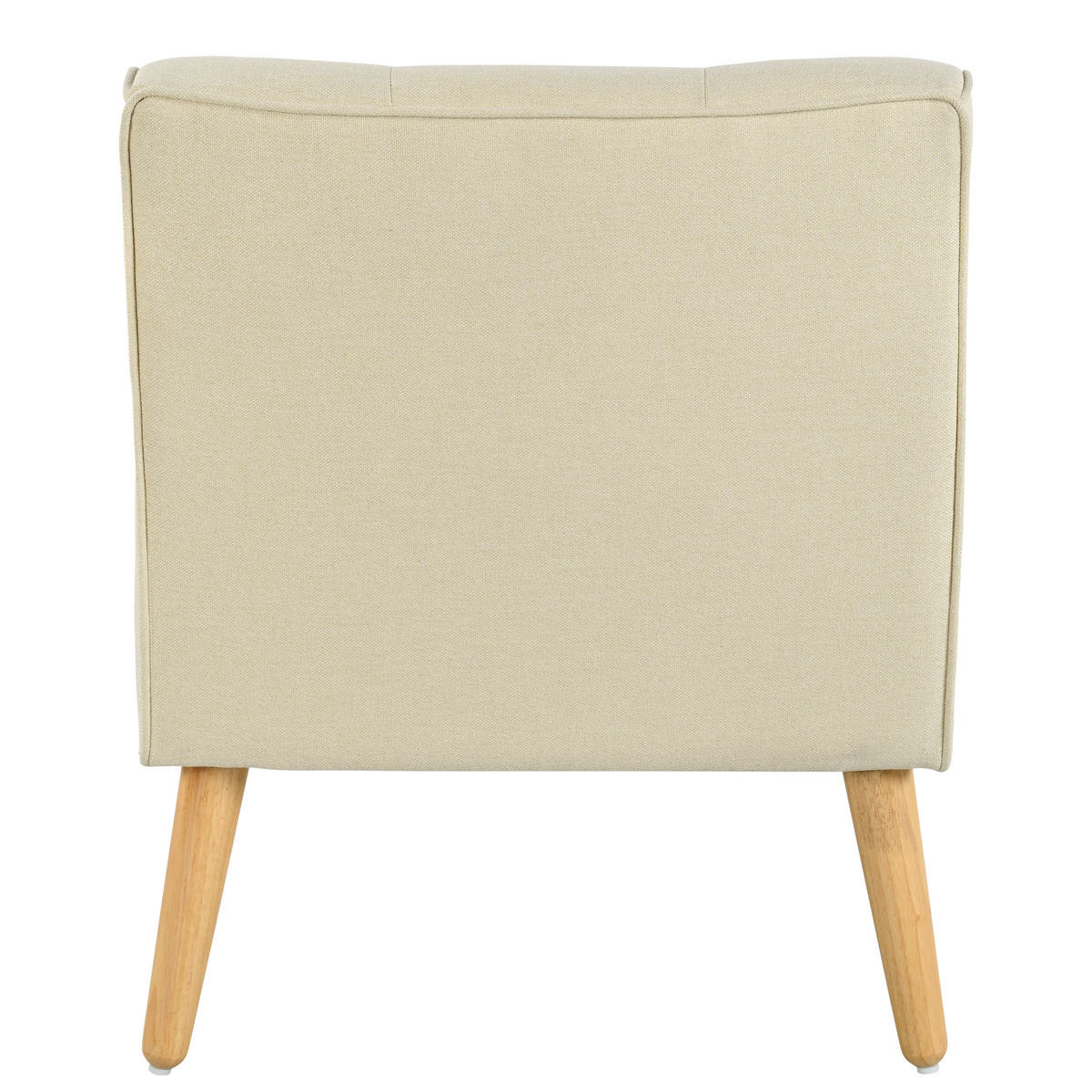 Mid-Century Modern Armchair - Tufted Fabric Accent Chair with Solid Wood Legs, photo 6 of 10