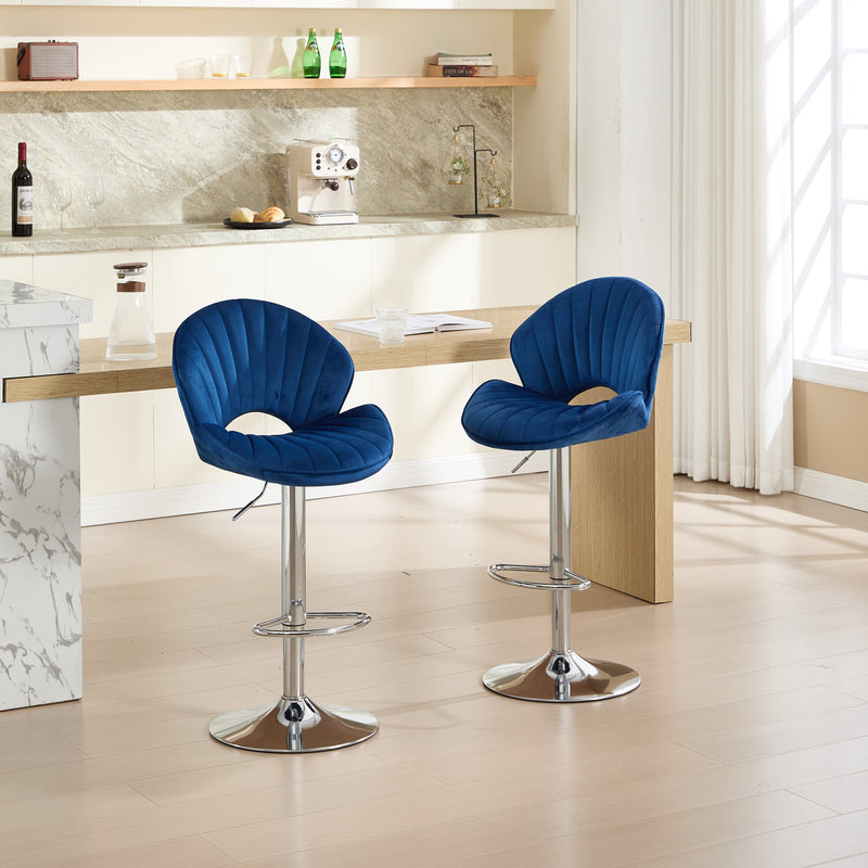 Bar Stools Set of 2 - Adjustable Barstools with Back and Footrest, photo 2 of 10