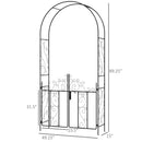 7.5' Metal Garden Arch with Gate, Garden Arbor Trellis for Climbing Plants, Roses, Vines, Wedding Arch for Outdoor Garden, Lawn, Backyard, Black