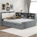 Platform Bed With Trundle, Shelves, And Storage Headboard by Unique Piece Furniture