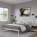 Praxis - King Bed With Simple Headboard - White by HouseOfZazla