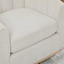 360 Degrees Swivel Upholstered Barrel Armchair For Living Room - Ivory by HouseOfZazla