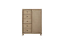Queen Canopy Bedroom Set With A 2 Drawer Nightstand A Dresser With Poster Mirror And A Door Chest - Sand by HouseOfZazla