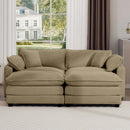Modern Oversized Modular Cushion Sofa With Ottoman, Low Back, Deep Seating Sofa Set