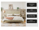 Solid Wood Platform King Bed With Rattan