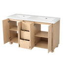 Double Sink Bathroom Vanity With Sinks, Soft Close Doors & 3 Drawers - Wood by HouseOfZazla