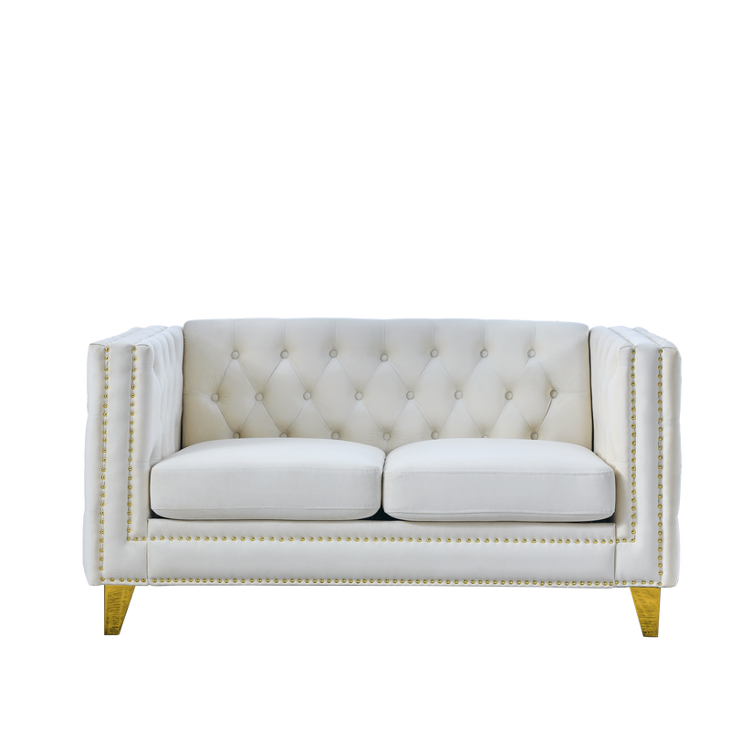 3-seater + 2-seater Combination sofa.BEIGE VELVET