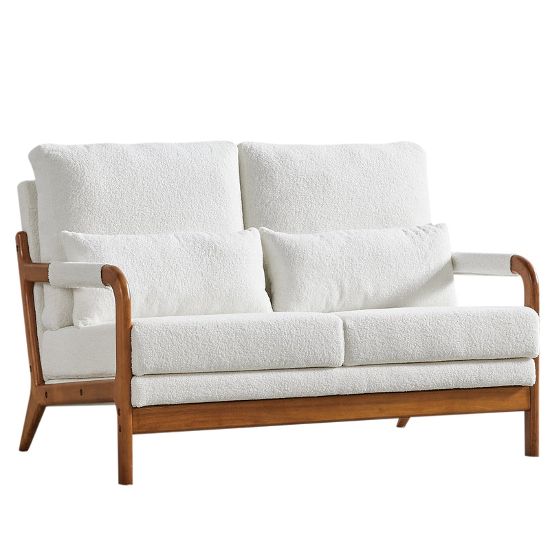 49.01"Modern Teddy Fabric Loveseat,Wood Frame Sofa for Living Room