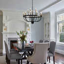 15-Light Industrial Iron Candle Chandelier Modern Farmhouse Pendant Light