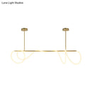 GobekUsa Acrylic Flex Tube Suspension Light: Minimalist LED Island Lamp in Gold with Linear Arm - Warm/White/Natural Light