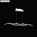 GobekUsa Acrylic LED Island Pendant Light in Warm/White - Silver Wave Suspended Fixture