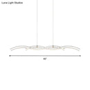 GobekUsa Acrylic LED Island Pendant Light in Warm/White - Silver Wave Suspended Fixture