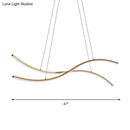 GobekUsa Acrylic Linear Island Pendant Lighting - Simple LED Chandelier Light in Gold - Warm/White Light - 31.5"/39"/47" Width
