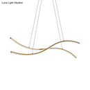 GobekUsa Acrylic Linear Island Pendant Lighting - Simple LED Chandelier Light in Gold - Warm/White Light - 31.5"/39"/47" Width