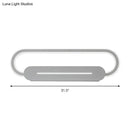 GobekUsa Acrylic Oval LED Wall Sconce with Modern Styling and Warm/White Light - Available in Black/White Mirror Finish - 3 Width Options (18"/23.5"/31.5")