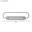 GobekUsa Acrylic Oval LED Wall Sconce with Modern Styling and Warm/White Light - Available in Black/White Mirror Finish - 3 Width Options (18"/23.5"/31.5")