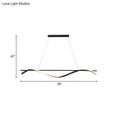GobekUsa Acrylic Swirling Island Pendant Light with LED, Black Hanging Ceiling Lamp (39"/47" W) in White/Warm Light