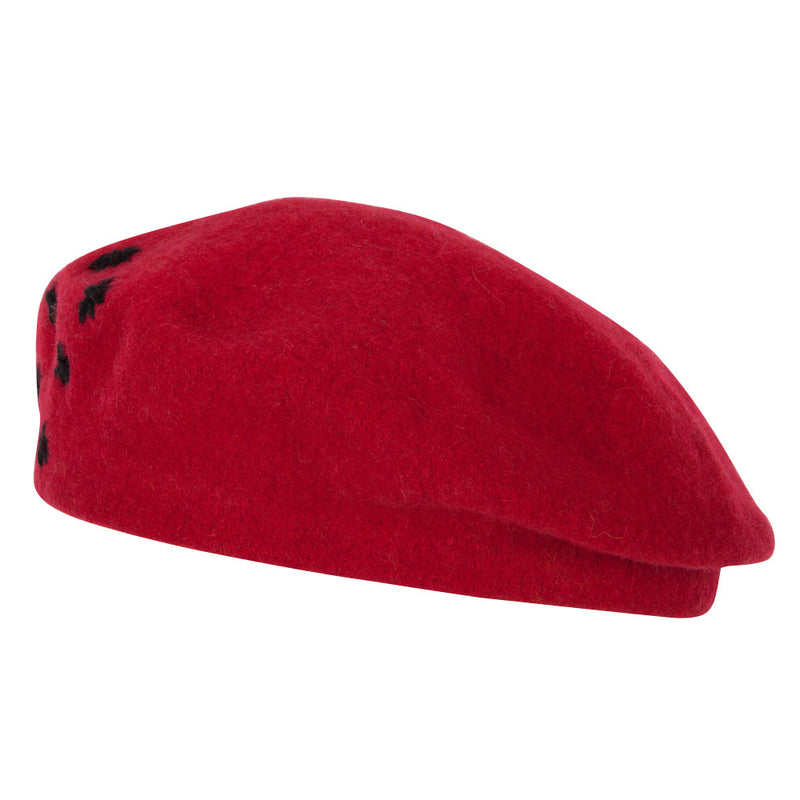 Ladies Stars Designed Wool Beret Hat