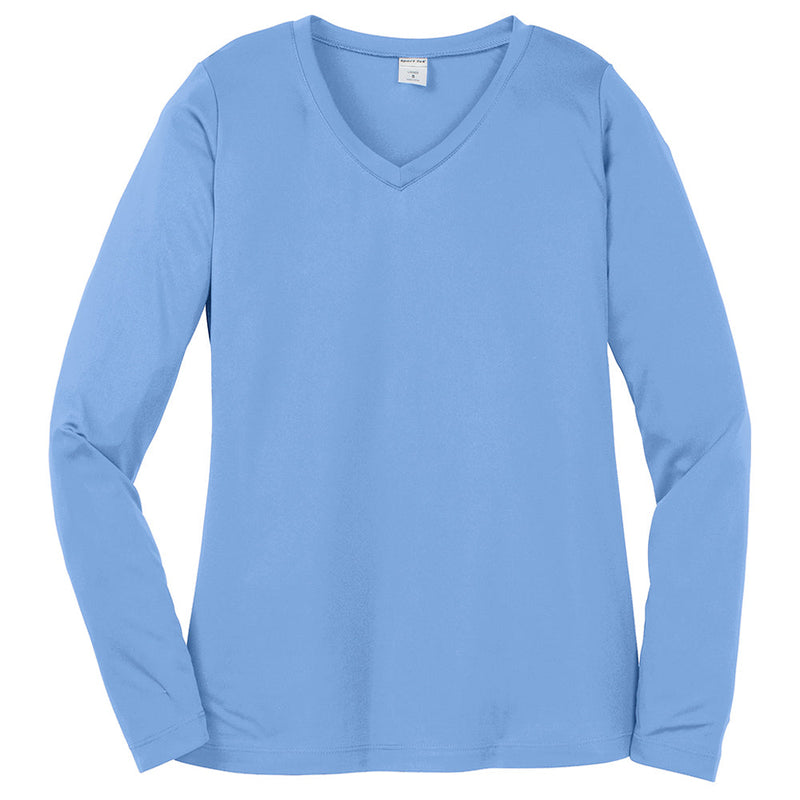 Ladies Big Size Long Sleeve Competitor V-Neck T-Shirt