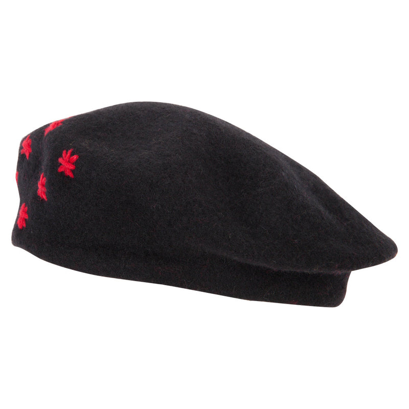 Ladies Stars Designed Wool Beret Hat