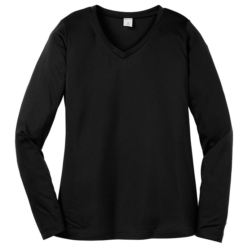 Ladies Big Size Long Sleeve Competitor V-Neck T-Shirt