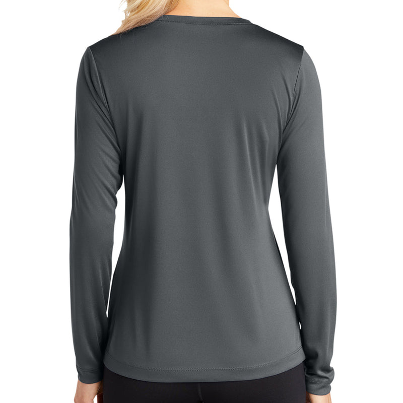 Ladies Big Size Long Sleeve Competitor V-Neck T-Shirt