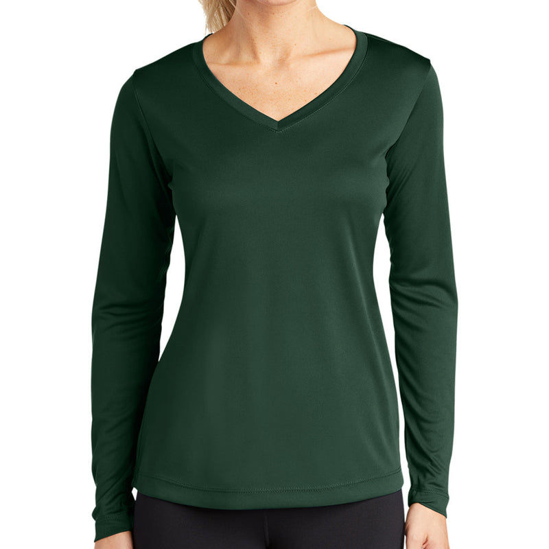Ladies Big Size Long Sleeve Competitor V-Neck T-Shirt