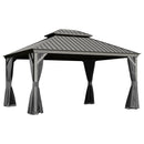 13x15FT Outdoor Hardtop Gazebo with Galvanized Steel Double Roof by HouseOfZazla