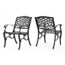 Luminea Outdoor Aluminum Dining Chair with Scroll Design