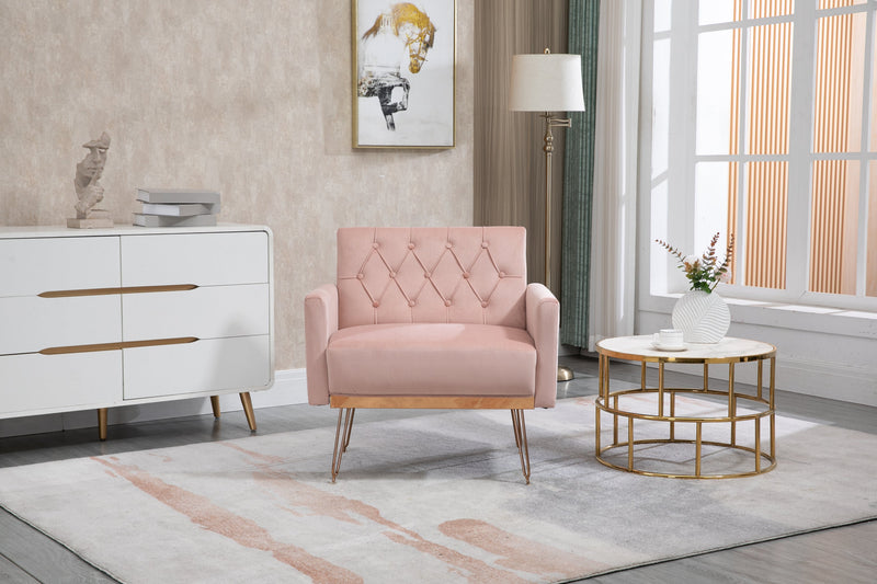 Accent Chair, leisure single sofa with Rose Golden feet