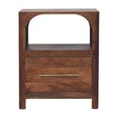 Solid Wood Arc-Line Bedside Table