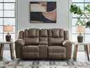 Lowilla - Double Reclining Loveseat With Console - Driftwood by Unique Piece Furniture