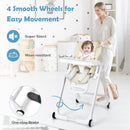 Baby Folding Convertible High Chair with Wheels and Adjustable Height