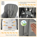 Convertible Infant Dining Chair with 5 Backrest and 3 Footrest Positions by LJGDeals