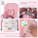 Convertible Infant Dining Chair with 5 Backrest and 3 Footrest Positions